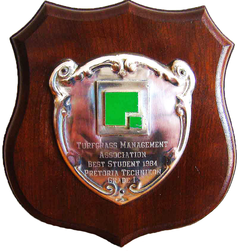 Michael Hickman  award for being the top student in 1984 by the Turf Grass Managers Association of Southern Africa
